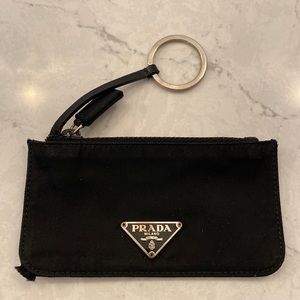 Authentic Prada Nylon Card Case with Keyring